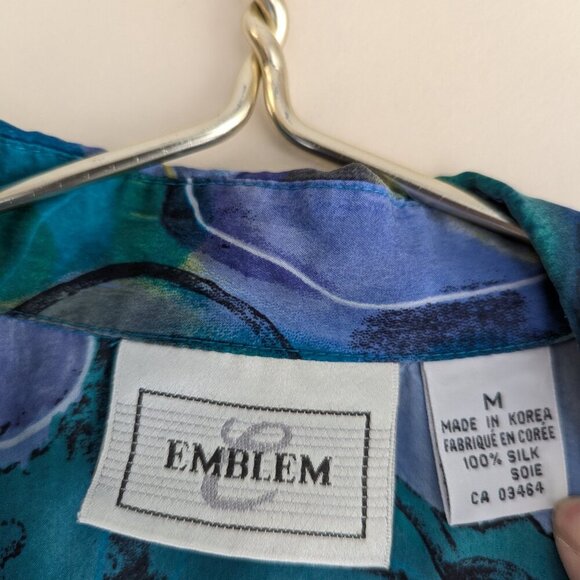 Vintage Emblem Silk Abstract print button down shirt - Picture 5 of 5